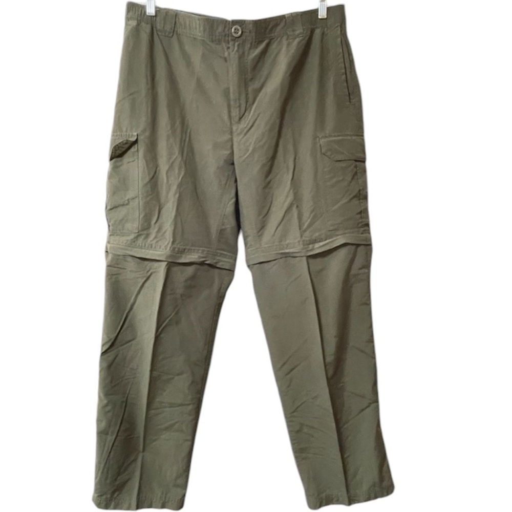 COLUMBIA Pants Mens Olive Green Zip Off Convertible Size Large 32 L